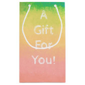 Waterverf, Roze, Geel, Gift Bag - Klein, glanzend Klein Cadeauzakje (Achterkant)