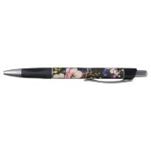 Waterverf Roze Gele Rozen op zwart, Monogram Pen (Bodem)