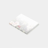 Waterverf Roze Gele Rozen op zwart, Monogram Post-it® Notes (Schuin)