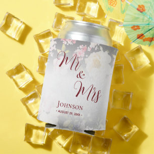 Waterverf Roze Gele Rozen, zwart wazig, Bruiloft Blikjeskoeler