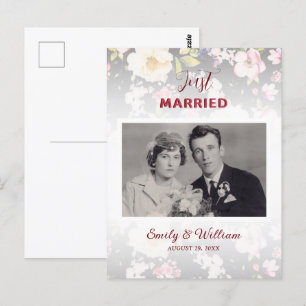 Waterverf Roze Gele Rozen, zwart wazig, Bruiloft Briefkaart