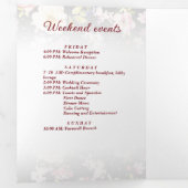 Waterverf Roze Gele Rozen, zwart wazig, Bruiloft Drieluik Programma (Binnenzijde eerst)