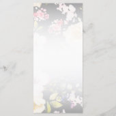 Waterverf Roze Gele Rozen, zwart wazig, Bruiloft Menu (Achterkant)