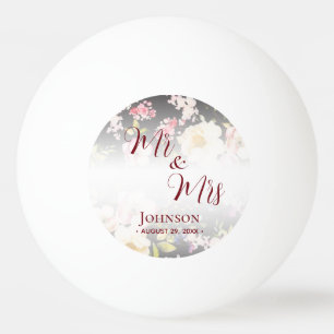 Waterverf Roze Gele Rozen, zwart wazig, Bruiloft Pingpongballen