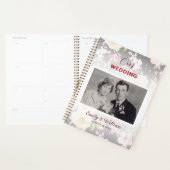 Waterverf Roze Gele Rozen, zwart wazig, Bruiloft Planner (Display)