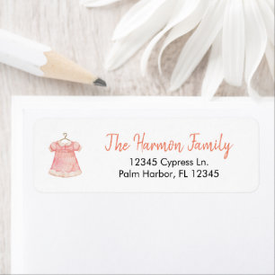 Waterverf Roze Girl Dress Etiket