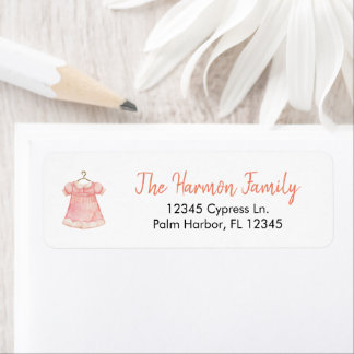 Waterverf Roze Girl Dress Etiket