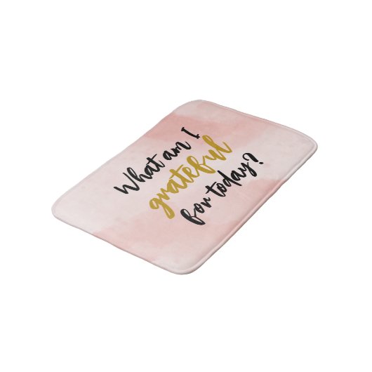 Waterverf Roze Girly Script Dankbare bevestiging Badmat (Gekanteld)