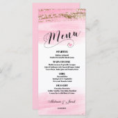 Waterverf Roze Gold 4x9 flat Menu Kaart (Voorkant / Achterkant)
