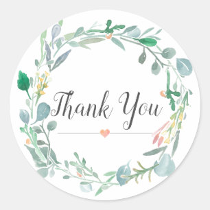 Waterverf Roze groen Baby shower Dank u wel Ronde Sticker