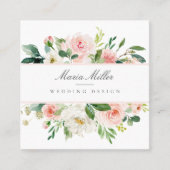 Waterverf Roze groen gekleurd ontwerp voor bruilof Vierkante Visitekaartje (Voorkant)