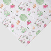 Waterverf Roze & Groen Golfkar Toernooi Tissuepapier (Detail)