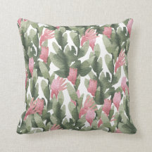 Waterverf roze groene abstracte cactus florale