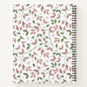 Waterverf roze groene bladeren Monogrammen laptop Notitieboek (Achterkant)