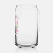 Waterverf Roze & Groene Golfkar Monogram Crest Blikvorm Glas (Links)