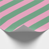 Waterverf roze & groene strepen cadeaupapier (Hoek)