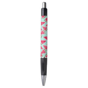 Waterverf Roze groene watermeloenen driehoeken Pen