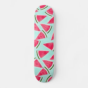 Waterverf Roze groene watermeloenen driehoeken Skateboard