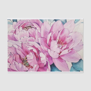 Waterverf Roze Grote Pony Flowers Tissuepapier