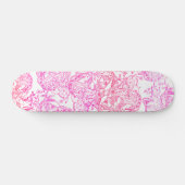 Waterverf Roze Hand geschilderd Tangle Bloempatroo Skateboard (Horizontaal)