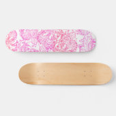 Waterverf Roze Hand geschilderd Tangle Bloempatroo Skateboard (Horizontaal)
