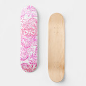Waterverf Roze Hand geschilderd Tangle Bloempatroo Skateboard (Voorkant)