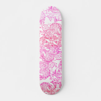 Waterverf Roze Hand geschilderd Tangle Bloempatroo Skateboard