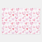 Waterverf Roze harten Valentijnsdag Inpakpapier Vel (Voorkant 2)
