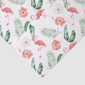 Waterverf Roze Hibiscus en Flamingo Tropical Tissuepapier (Detail)