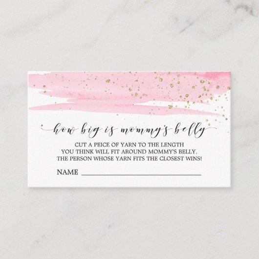Waterverf Roze hoe groot is de Belly Game Kaart va (Voorkant)