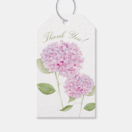 Waterverf Roze Hortensia Uitnodiging Cadeaulabel