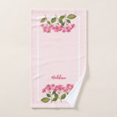 Waterverf Roze Hydrangea Lacecaps Illustratie Bad Handdoek (Handdoek)