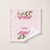 Waterverf Roze Hydrangea Lacecaps Illustratie Bad Handdoek (Wasdoekje)