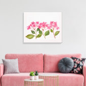 Waterverf Roze Hydrangea Lacecaps Illustratie Canvas Afdruk (Insitu (Woonkamer))