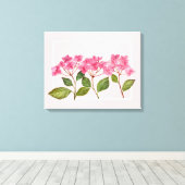 Waterverf Roze Hydrangea Lacecaps Illustratie Canvas Afdruk (Insitu (Houten vloer))