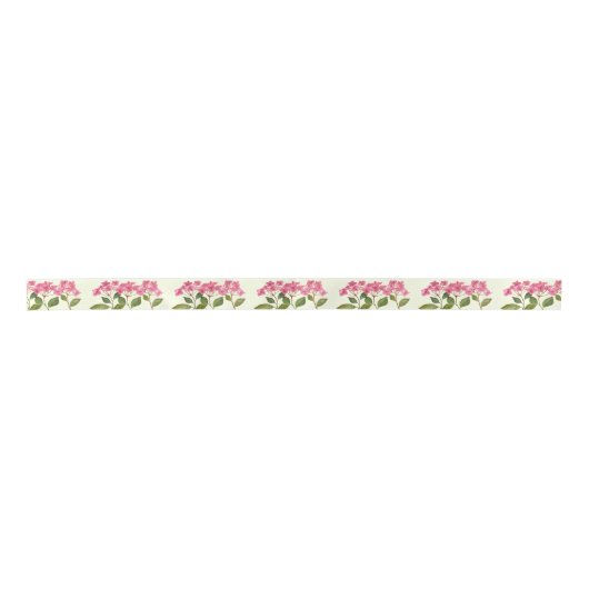 Waterverf Roze Hydrangea Lacecaps Patroon Lint (Voorkant)