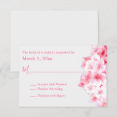 Waterverf Roze Hydrangea RSVP Kaartje (Voorkant / Achterkant)