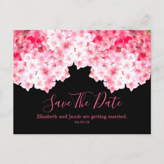 Waterverf Roze Hydrangea sparen de Datum Briefkaart