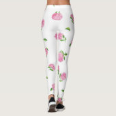 Waterverf Roze hydrangeas Leggings (Achterkant)