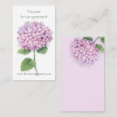 Waterverf roze Hydrangebloem Visitekaartje (Voorkant / Achterkant)