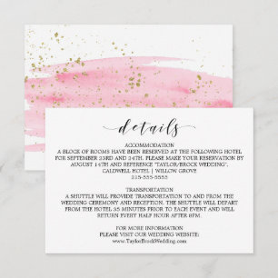 Waterverf - Roze Kaart met details over onzin en g