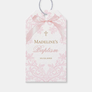 waterverf roze kam Doop Cadeaulabel