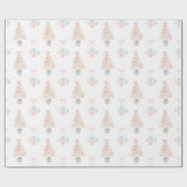 Waterverf Roze Kerstboom Grandmillennial Cadeaupapier (Vlak)