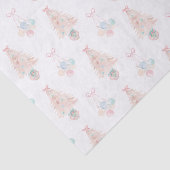 Waterverf Roze Kerstboom Grandmillennial Tissuepapier (Detail)