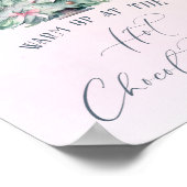 Waterverf roze kerstboom warme chocoladereep poster (Hoek)