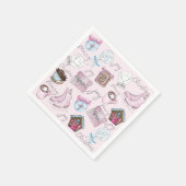 Waterverf Roze kerstmis Servet (Hoek)