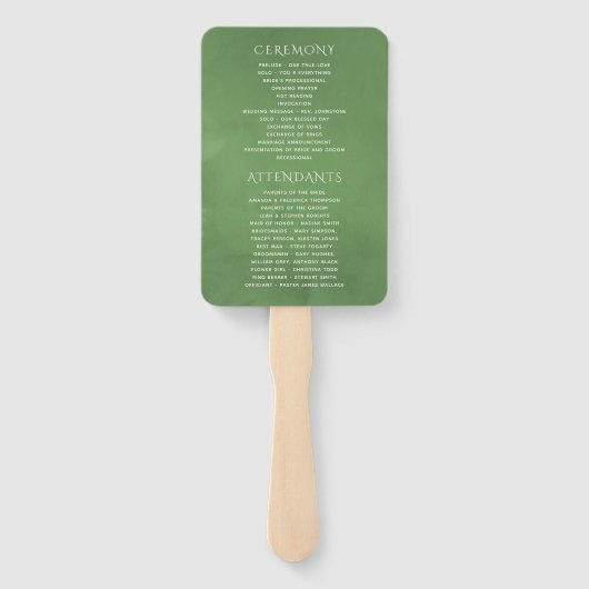 Waterverf roze klaprozen bruiloft programma handwaaier (Achterkant)