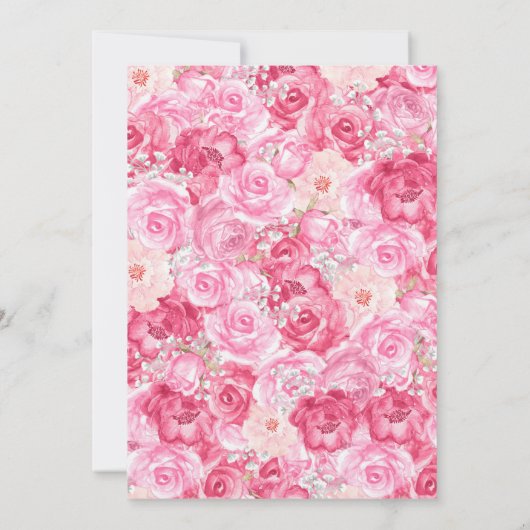 Waterverf Roze koekjes en behandelde Valentijnse p Kaart (Achterkant)