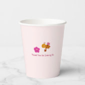 Waterverf Roze Konijn Tuin Kinderen Verjaardag Papieren Bekers (Achterkant)