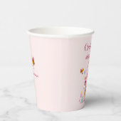 Waterverf Roze Konijn Tuin Kinderen Verjaardag Papieren Bekers (Rechts)